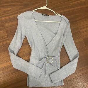 INC International Concepts Blue Knit Sweater